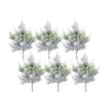 Melrose Snowy Flocked Pine Pick with Varigated Foliage (Set of 6)