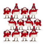 Melrose Plush Winter Bird Shelf Sitter with Scarf and Ear Muffs (Set of 12)