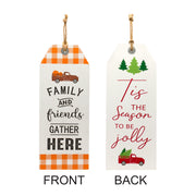 Christmas Reversible MDF Wall Sign – Family, Friends, and Holiday Greetings – 23.5 Inch