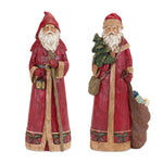 Melrose Rustic Stone Stand Figurine with Wood Grain Design (Set of 2)