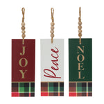 Melrose Wood Sentiment Tag Ornament (Set of 12)