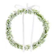 Melrose Frosted Winter Mini Leaf Wreath with Ribbon Tie Accent (Set of 6)