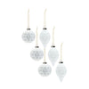 Melrose Porcelain Cut Out Ball Ornament with Nordic Design (Set of 6)