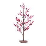 LED and Berry Tree Paper Foam 38 in Height Battery Timer For Seasonal Decor By Melrose