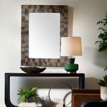mahogany block frame mirror