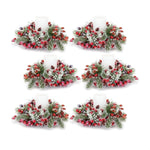 Melrose Iced Winter Pine and Berry Candle Ring (Set of 6)