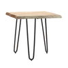 Rustic Natural Wood Accent Stool with Metal Base