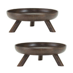 Metal Bowl Set with Legs for Tabletop Styling 3 Inch Brown Decorative Pedestal Bowls Melrose
