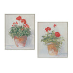 Melrose Framed Potted Geranium Print (Set of 2)