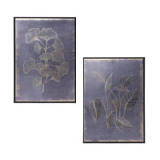Framed Foliage Wall Art – Gold Botanical Design – Set of 2 Prints 11.5
