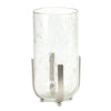 Melrose Bubbled Glass Vase Candle Hurricane with Metal Stand