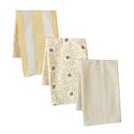 Bumble Bee Motif Cotton Kitchen Towel Set Yellow/White (3pc) 28 inch by Melrose