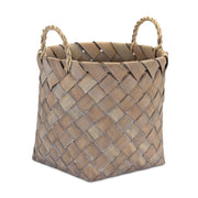 Natural Fiber Wicker Home Storage Baskets with Handles (Set of 3)