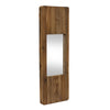 Rustic Brown Wall Mirror – 29" Vertical Wood Frame Décor