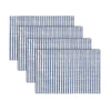 Dining Table Polyester Placemat Set 0.25 in Height Blue and White By Melrose