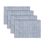 Dining Table Placemat Set Blue and White 0.25 in Height Set of 4 By Melrose