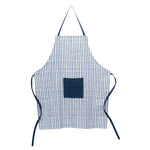 Kitchen Apron – Polyester Blue and White Stripes – 50" Height for Cooking By Melrose
