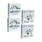 Melrose Wood Adventure Block Sentiment Sign (Set of 4)