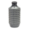 Geometric Terracotta Vase with Ribbed Design 14 in Height for Modern Decor by Melrose
