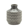 Grey ribbed terracotta vase 7.5 inch height for botanical or standalone display Melrose