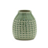 Small terracotta container 7.25 inch height with punched texture for shelf accents Melrose