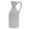 White clay vase pitcher 14.25 inch height for fresh or dried botanical display Melrose