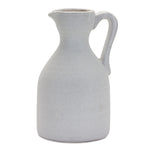 White Clay Pitcher Vase 10.5", Modern Shape Home Decor by Melrose