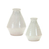 Modern Tapered Vase Pair – 6.25"H – White Terra Cotta Clay By Melrose