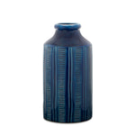 Blue Etched Terra Cotta Vase – 10.5"H – Decorative Indoor Vase By Melrose