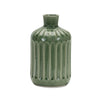 Rustic Green Clay Vase – 7.25"H – Ribbed Terra Cotta Design By Melrose