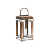 Amber Pane Lantern – 13.5"H – Bronze Metal Hurricane By Melrose