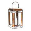Bronze Candle Holder Lantern – 17.25"H – Metal Glass Construction By Melrose