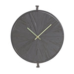 Wood Wall Clock – Black Iron Frame – 16.25"H Suspended Design By Melrose