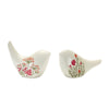 Melrose Modern Bird Figurine with Etched Floral Design (Set of 2)