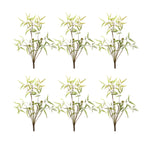 Faux Mini Fern Bush Set of 6 19.2 inch Height Green Plastic Stems with Natural Sprout Detail By Melrose