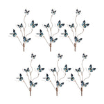 Butterfly Accent Spray Set of 6 39 inch Height Blue and Black Faux Stems for Arrangements By Melrose