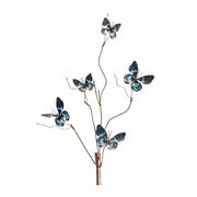 Mixed Blue Butterfly Spray Set of 6 39 inch Height Faux Stems for Displays By Melrose
