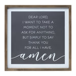 Melrose Wooden Thank You Prayer Plaque 19.75"SQ