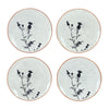 Rustic Thistle Plates – Set of 4 Black & White Ceramic Plates