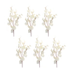 Eucalyptus Leaf Spray Set of 6 White Faux Stems – 34"H Indoor by Melrose
