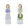 Melrose Farmhouse Angel Figurine with Floral Accent (Set of 2)