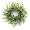 Melrose Mixed Fern and Eucalyptus Wreath with Pod and Lavender Accents 19.5"D