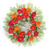 Melrose Poppy and Fern Floral Wreath 18.5"D