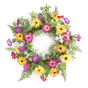 Melrose Mixed Fern and Daisy Wildflower Wreath 18