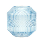 Blue Glass Vase – 8 Inch Height – Textured Diamond Accent for Table Displays By Melrose