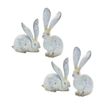 Weathered Stone Rabbit Statue – Set of 4 Resin Figurines, 5.5" & 8.25"H Indoor/Outdoor Spring Decor by Melrose