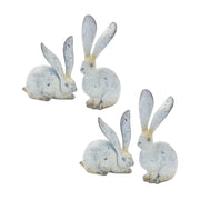Melrose Weathered Stone Rabbit Statue with Distressed Finish (Set of 4)