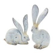 Weathered Stone Rabbit Statue with Distressed Finish (Set of 4)
