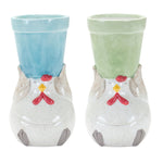 Melrose Whimsical Terra Cotta Chicken with Flower Pot (Set of 4)