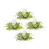 Foliage Ring Set of 4 – 5 Inch Height – Green Decor for Mantles and Tabletops By Melrose